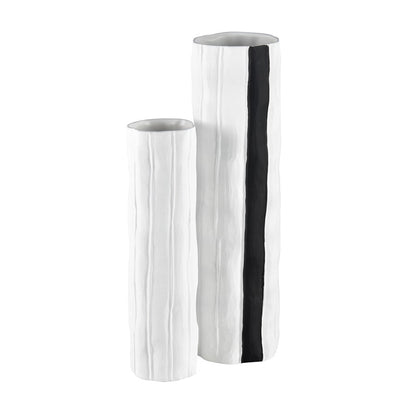 Atlas Lighting Clark Vase | Matte White Earthenware | Living Room & Entryway Decor | 3.25 x 3.25 x 11.75 in | Model AC11182-01