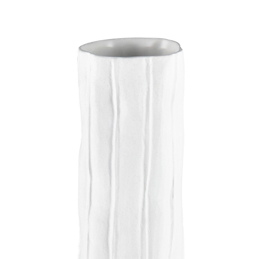 Atlas Lighting Clark Vase | Matte White Earthenware | Living Room & Entryway Decor | 3.25 x 3.25 x 11.75 in | Model AC11182-01