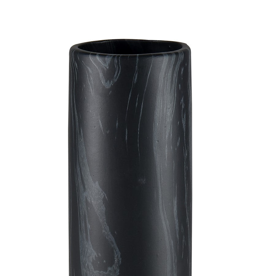 Atlas Lighting Clark 15in Matte Black Earthenware Vase | Modern Contemporary Decor | Living Room & Entryway Display | 3 x 3 x 15 in | Model AC11182-02