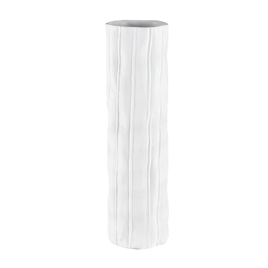 Atlas Lighting Clark 15in Striped White/Black Earthenware Vase | Modern Contemporary Decor | Living Room & Entryway Display | Model AC11182-03