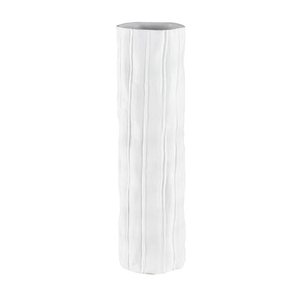 Atlas Lighting Clark 15in Striped White/Black Earthenware Vase | Modern Contemporary Decor | Living Room & Entryway Display | Model AC11182-03