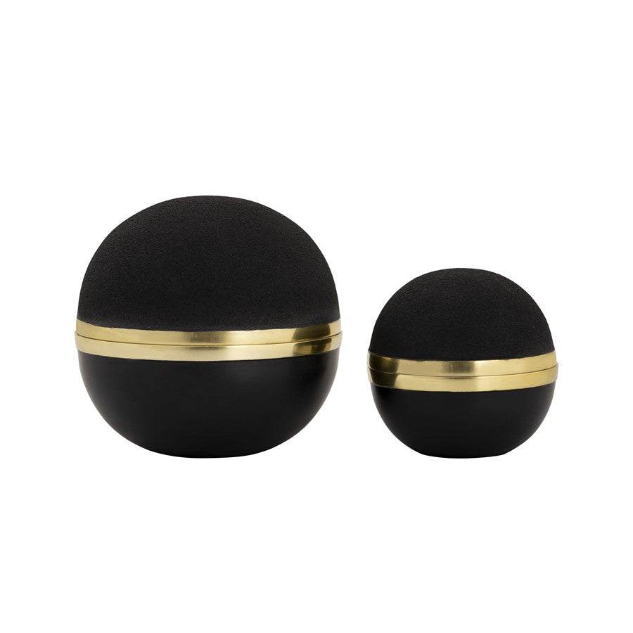 Atlas Lighting Clemmons Set of 2 Black & Brass Metal Decorative Boxes | Modern Contemporary Storage | Living Room & Office | Model AC11183-01S