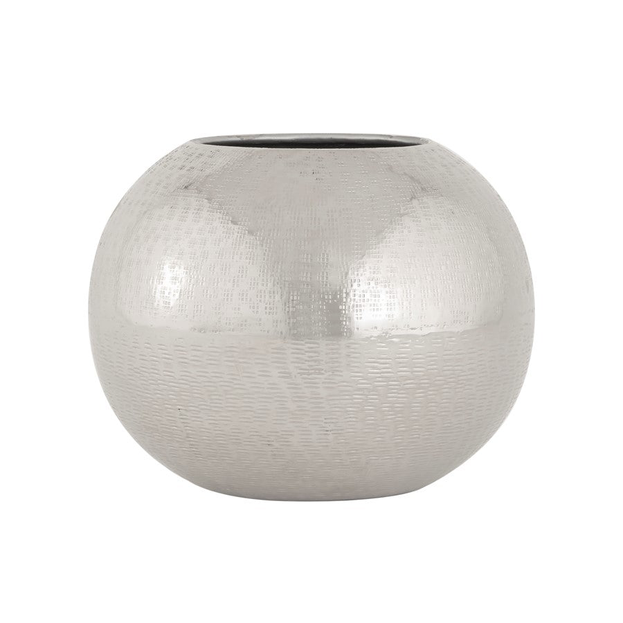 Atlas Lighting Cobia Small Vase | Transitional Satin Nickel Metal | Coffee Table & Console Decor | 8 x 8 x 7 in | Model AC11186-01