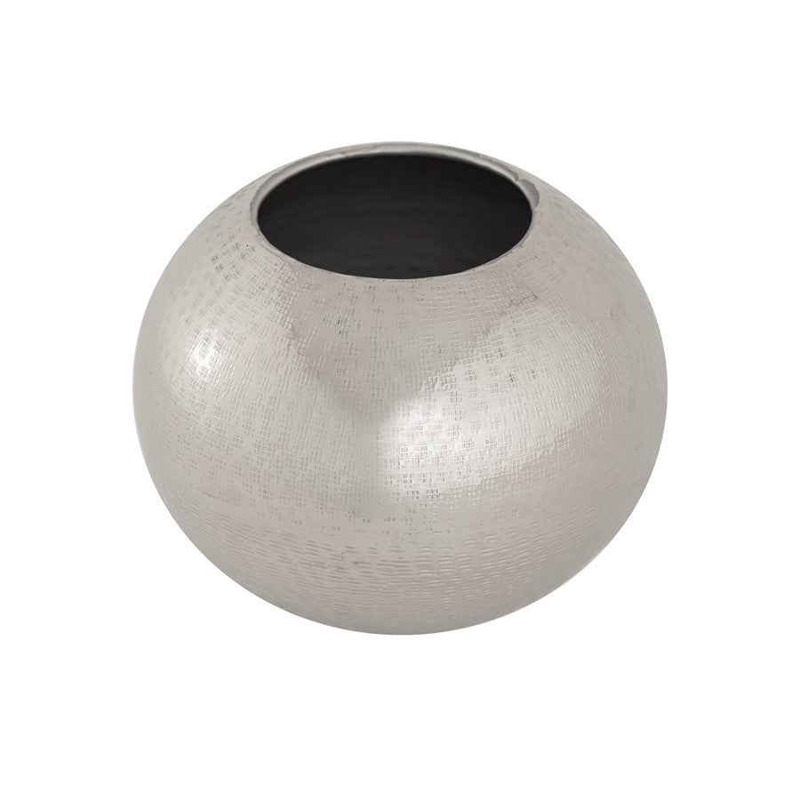 Atlas Lighting Cobia Large Vase | Transitional Satin Nickel Metal | Coffee Table & Console Decor | 10 x 10 x 8 in | Model AC11186-02
