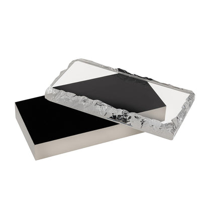Atlas Lighting Cogar Box | Transitional Polished Nickel Metal & Clear Acrylic | Console & Shelf Storage | 14 x 7 x 3 in | Model AC11188-01
