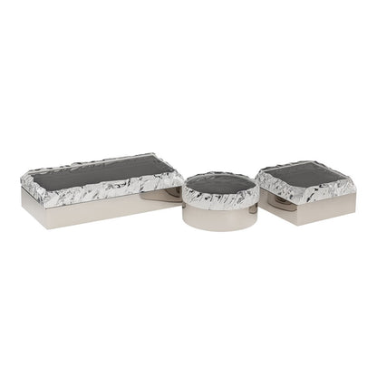 Atlas Lighting Cogar 7in Square Decorative Box | Transitional Polished Nickel Metal and Clear Acrylic Lid | Living Room & Bedroom | Model AC11190-01