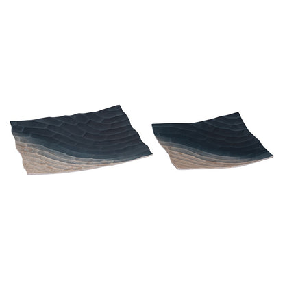 Atlas Lighting Colin Tray Set of 2 | Bronze Ombre Metal Serving Trays | Coffee Table & Kitchen Counter Organizer | 15 x 15 x 2 in | Model AC11192-01S