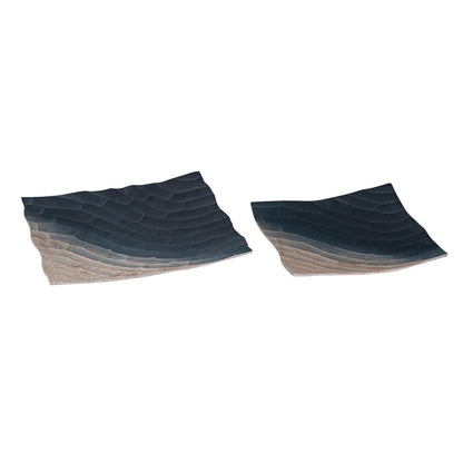 Atlas Lighting Colin Tray Set of 2 | Bronze Ombre Metal Serving Trays | Coffee Table & Kitchen Counter Organizer | 15 x 15 x 2 in | Model AC11192-01S