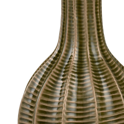 Atlas Lighting Collier Large Vase | Olive Earthenware Cactus-Textured Vase | Living Room & Entryway Decor | 6 x 6 x 16 in | Model AC11193-02