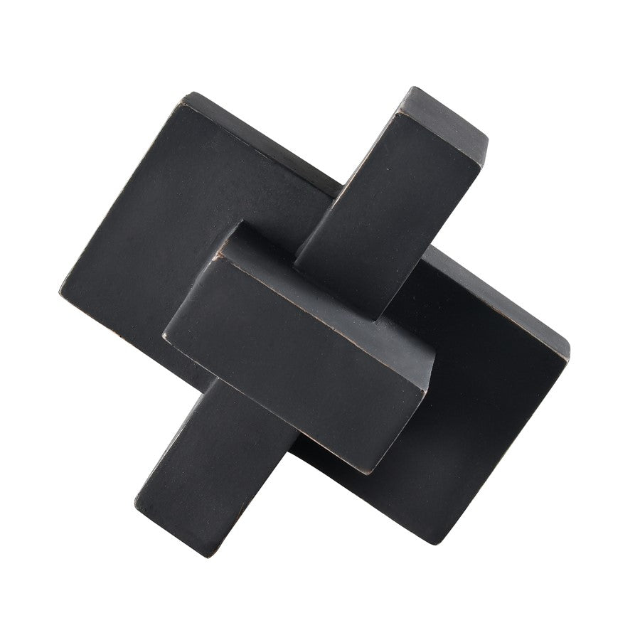 Atlas Lighting Colton Object | Black Composite Angular Sculpture | Bookshelf & Display Shelf Decor | 5 x 5 x 5 in | Model AC11194-01