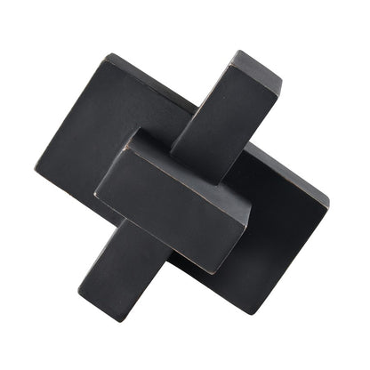 Atlas Lighting Colton Object | Black Composite Angular Sculpture | Bookshelf & Display Shelf Decor | 5 x 5 x 5 in | Model AC11194-01