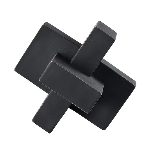 Atlas Lighting Colton Object | Black Composite Angular Sculpture | Bookshelf & Display Shelf Decor | 5 x 5 x 5 in | Model AC11194-01