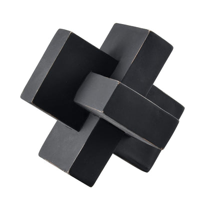 Atlas Lighting Colton Object | Black Composite Angular Sculpture | Bookshelf & Display Shelf Decor | 5 x 5 x 5 in | Model AC11194-01