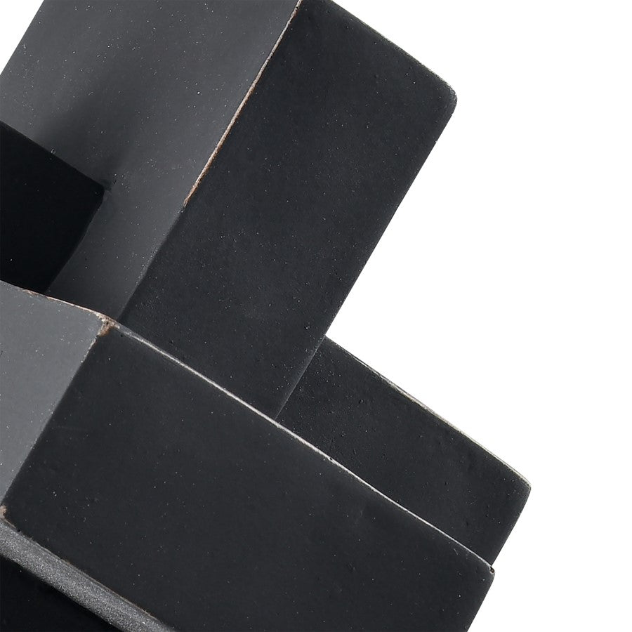 Atlas Lighting Colton Object | Black Composite Angular Sculpture | Bookshelf & Display Shelf Decor | 5 x 5 x 5 in | Model AC11194-01