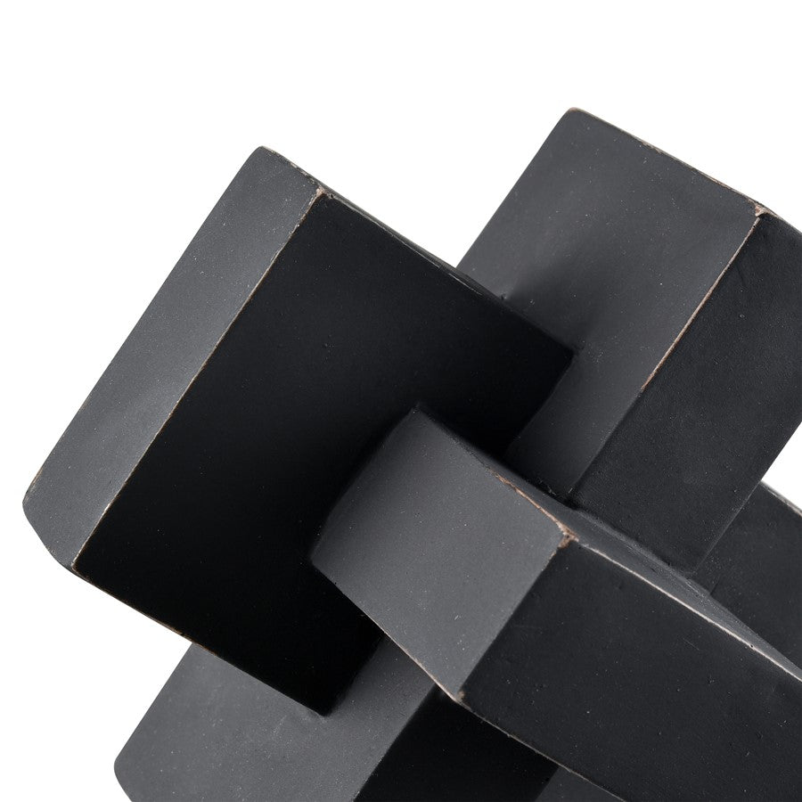 Atlas Lighting Colton Object | Black Composite Angular Sculpture | Bookshelf & Display Shelf Decor | 5 x 5 x 5 in | Model AC11194-01