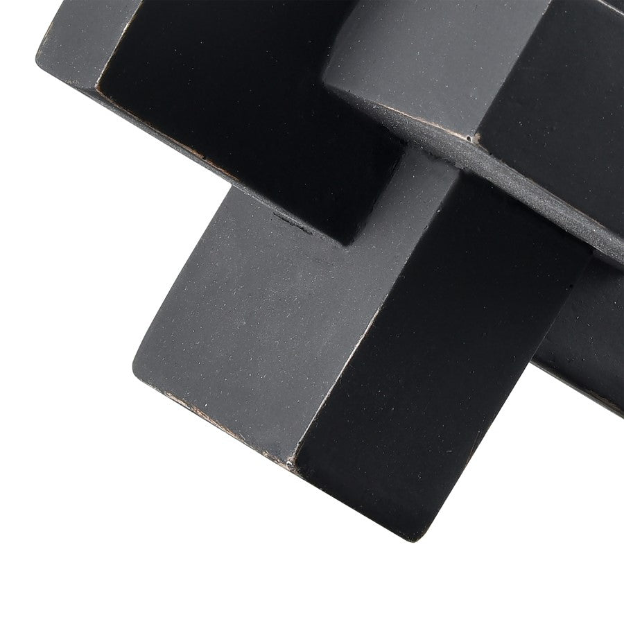Atlas Lighting Colton Object | Black Composite Angular Sculpture | Bookshelf & Display Shelf Decor | 5 x 5 x 5 in | Model AC11194-01