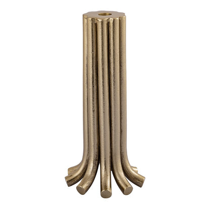 Atlas Lighting Contour Candleholder Set of 3 | Aged Brass Metal | Modern Mantel & Dining Table Decor | 5.5 x 5.5 x 12.25 in | Model AC11198-01S