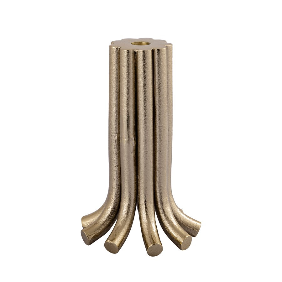 Atlas Lighting Contour Candleholder Set of 3 | Aged Brass Metal | Modern Mantel & Dining Table Decor | 5.5 x 5.5 x 12.25 in | Model AC11198-01S