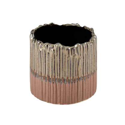 Atlas Lighting Cooper Candleholder | Champagne Gold Earthenware | Transitional Tabletop Decor | 6 x 6 x 5.25 in | Model AC11199-01