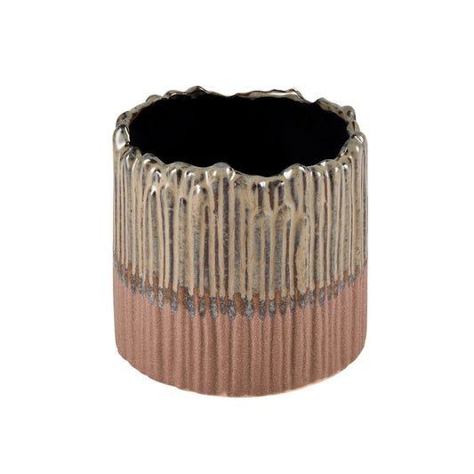 Atlas Lighting Cooper Candleholder | Champagne Gold Earthenware | Transitional Tabletop Decor | 6 x 6 x 5.25 in | Model AC11199-01