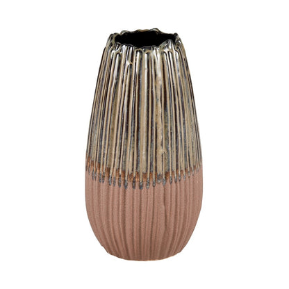 Atlas Lighting Cooper Small Vase | Transitional Champagne Gold Earthenware | Living Room & Entryway Decor | 5.5 x 5.5 x 10.75 in | Model AC11200-01