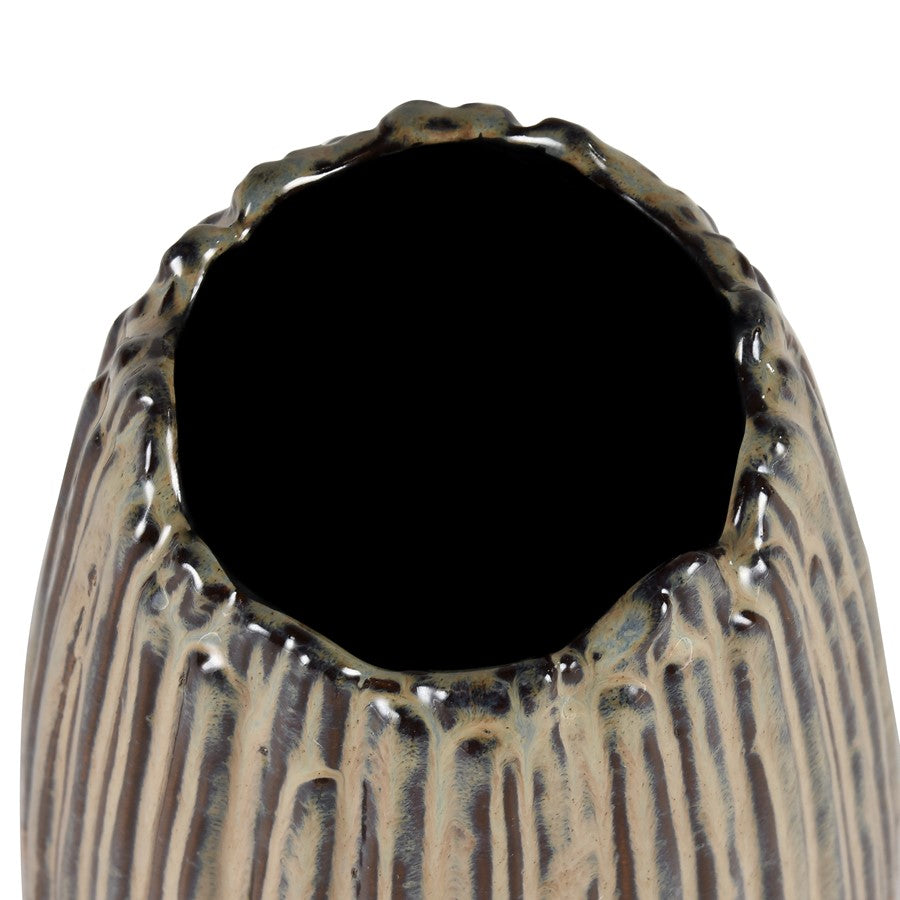 Atlas Lighting Cooper Small Vase | Transitional Champagne Gold Earthenware | Living Room & Entryway Decor | 5.5 x 5.5 x 10.75 in | Model AC11200-01