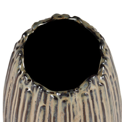 Atlas Lighting Cooper Small Vase | Transitional Champagne Gold Earthenware | Living Room & Entryway Decor | 5.5 x 5.5 x 10.75 in | Model AC11200-01