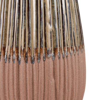 Atlas Lighting Cooper Small Vase | Transitional Champagne Gold Earthenware | Living Room & Entryway Decor | 5.5 x 5.5 x 10.75 in | Model AC11200-01