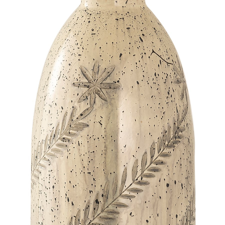 Atlas Lighting Cora 15in Champagne Gold Glass Vase | Transitional Floral Filigree Decor | Living Room & Entryway Accent | Model AC11202-01