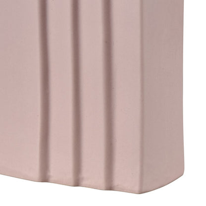 Atlas Lighting Corin 9in Light Pink Earthenware Vase | Modern Sculptural Demilune | Shelf & Tabletop Accent | 5.5 x 2.5 x 9 in | Model AC11204-01
