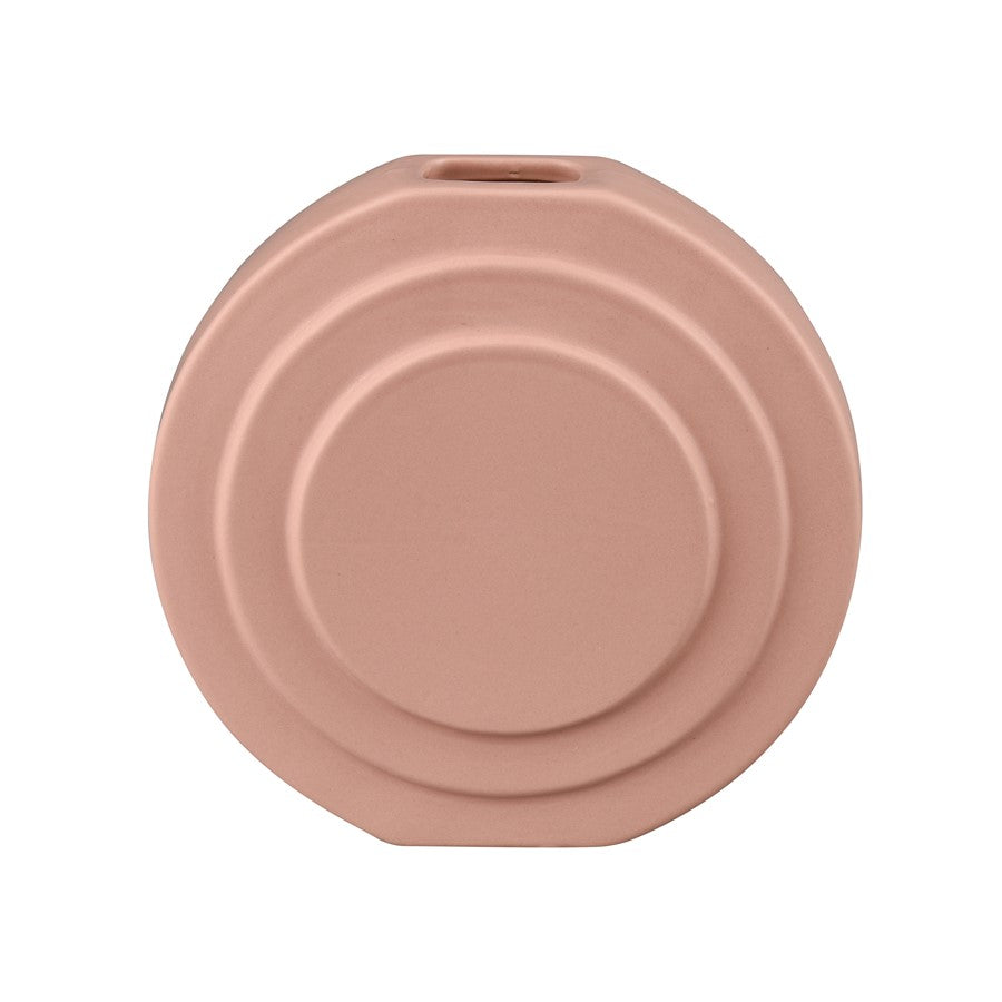 Atlas Lighting Corin Small Vase | Pink Earthenware Modern Sculptural Decor | Living Room & Shelf Accent | 5in W x 2in D x 5.75in H | Model AC11206-01