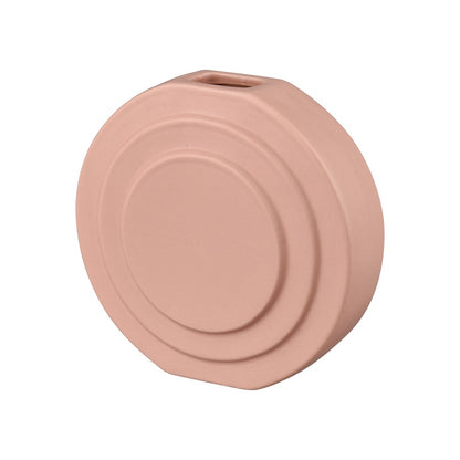 Atlas Lighting Corin Small Vase | Pink Earthenware Modern Sculptural Decor | Living Room & Shelf Accent | 5in W x 2in D x 5.75in H | Model AC11206-01