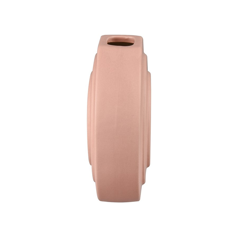 Atlas Lighting Corin Small Vase | Pink Earthenware Modern Sculptural Decor | Living Room & Shelf Accent | 5in W x 2in D x 5.75in H | Model AC11206-01