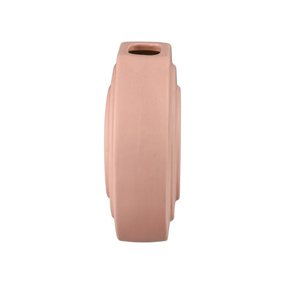 Atlas Lighting Corin Small Vase | Pink Earthenware Modern Sculptural Decor | Living Room & Shelf Accent | 5in W x 2in D x 5.75in H | Model AC11206-01