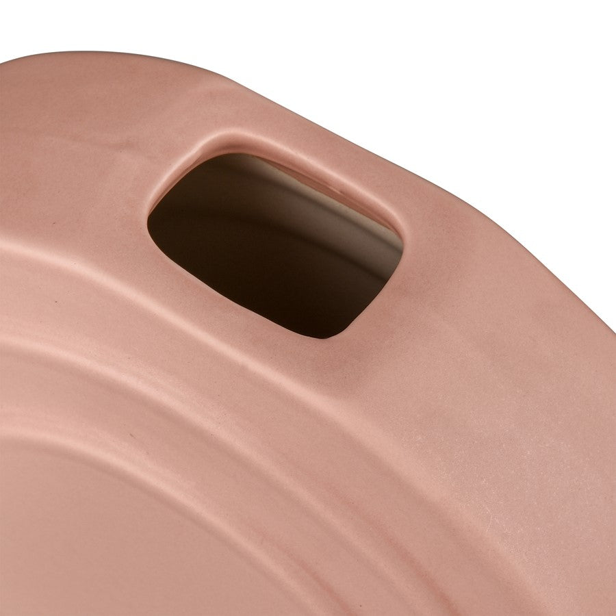 Atlas Lighting Corin Small Vase | Pink Earthenware Modern Sculptural Decor | Living Room & Shelf Accent | 5in W x 2in D x 5.75in H | Model AC11206-01