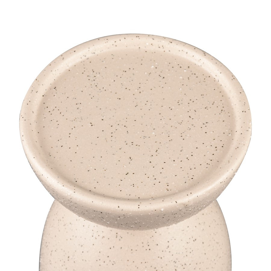 Atlas Lighting Corre Small Candleholder | Cream Earthenware Modern Pedestal | Dining Table & Shelf Accent | Model AC11209-01