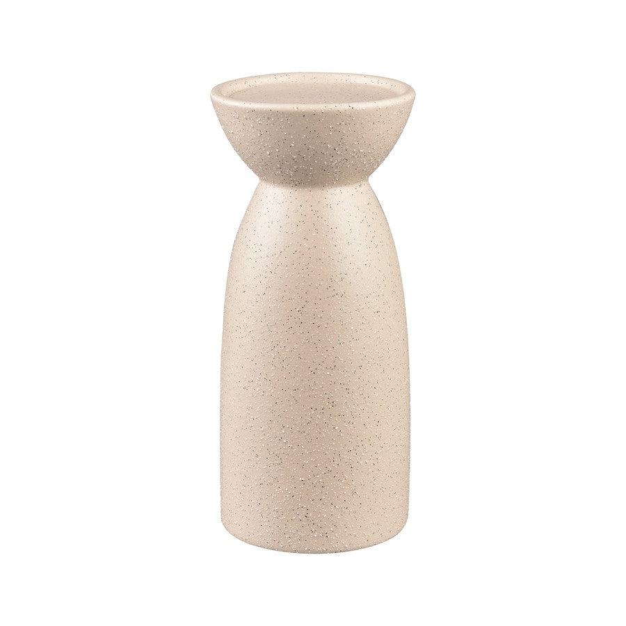 Atlas Lighting Corre Large Candleholder | Cream Earthenware | Living Room & Dining Room Decor | 4 x 4 x 9 in | Model AC11209-02