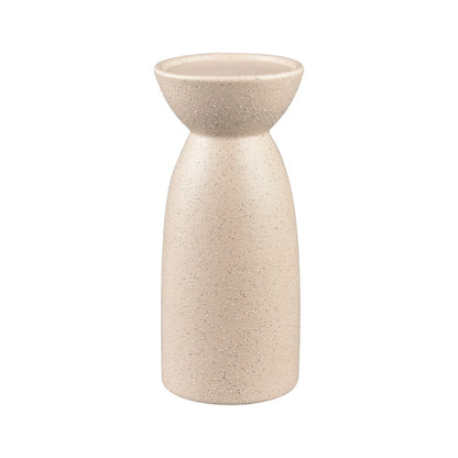 Atlas Lighting Corre Large Candleholder | Cream Earthenware | Living Room & Dining Room Decor | 4 x 4 x 9 in | Model AC11209-02