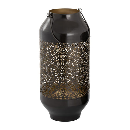 Atlas Lighting Culler Lantern Set of 2 | Traditional Gloss Black Metal | Patio & Entryway Decor | 8 x 8 x 16.5 in | Model AC11216-01S