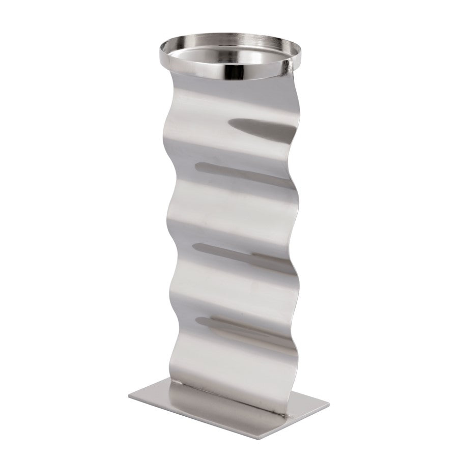 Atlas Lighting Curve Candleholder Set of 3 | Modern Polished Nickel Metal | Dining Table & Mantel Decor | 4.5 x 3.5 x 9.5 in | Model AC11219-01S