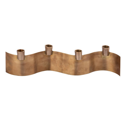Atlas Lighting Curve Multi Candleholder | Modern Aged Brass Metal | Dining Table & Centerpiece Decor | 16 x 3 x 3.75 in | Model AC11220-01