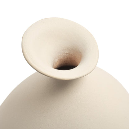 Atlas Lighting Cy Large Vase | Cream Earthenware Ceramic | Tabletop, Console & Shelf Decor | 7 x 8 x 16 in | Model AC11221-01