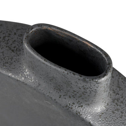 Atlas Lighting Damen Vase | Speckled Black Earthenware Ceramic | Tabletop, Console & Shelf Decor | 14 x 3 x 17 in | Model AC11225-01