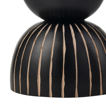 Atlas Lighting Dana Candleholder Set of 2 | Black Wood Composite with Tan Accents | Mantel & Shelf Decor | 4.75 x 4.75 x 13 in | Model AC11227-01S
