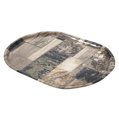 Atlas Lighting Deckham Tray | Natural Petrified Wood Tile | Coffee Table & Console Organizer | 12 x 15.75 x 1 in | Model AC11233-01