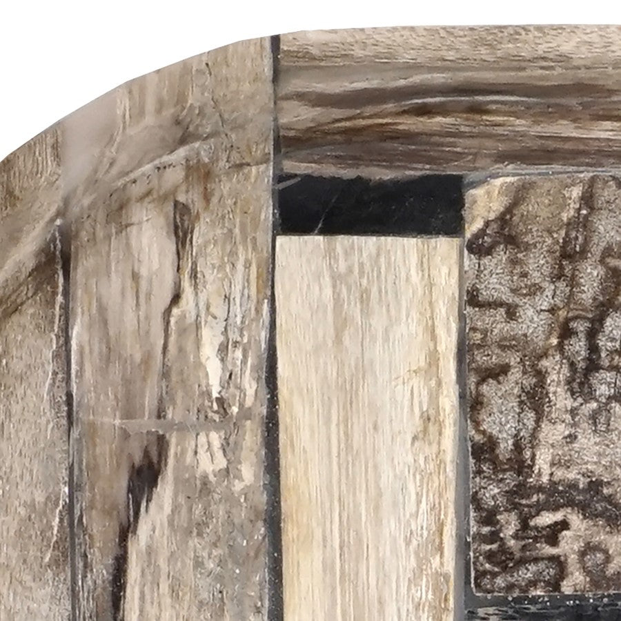 Atlas Lighting Deckham Tray | Natural Petrified Wood Tile | Coffee Table & Console Organizer | 12 x 15.75 x 1 in | Model AC11233-01