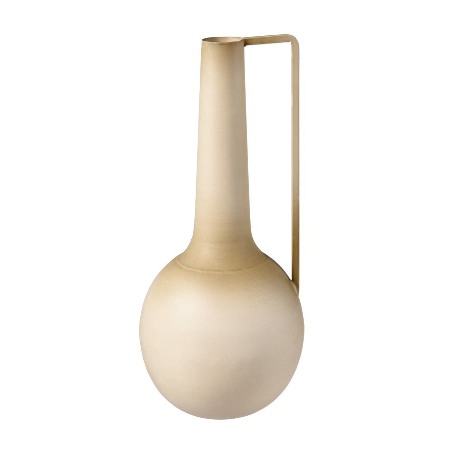 Atlas Lighting Delia Bottle I | Burnt Ivory Metal Vase | Living Room & Entryway Decor | 5.5 x 5.5 x 12.5 in | Model AC11235-01
