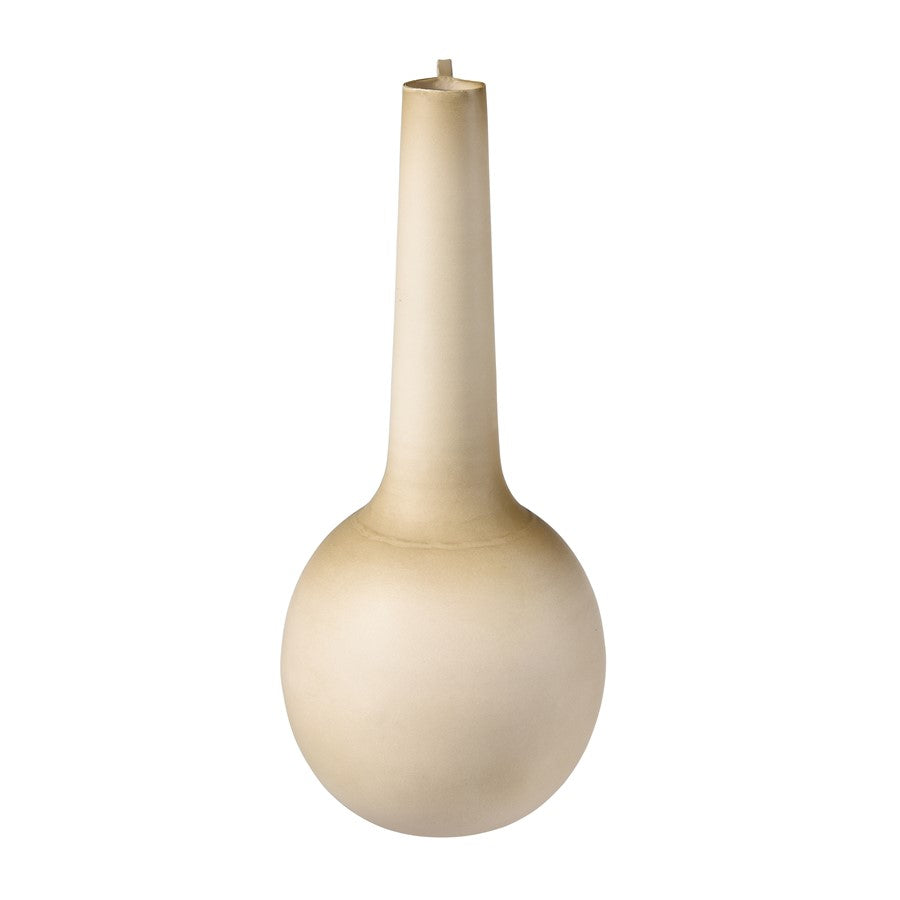 Atlas Lighting Delia Bottle I | Burnt Ivory Metal Vase | Living Room & Entryway Decor | 5.5 x 5.5 x 12.5 in | Model AC11235-01