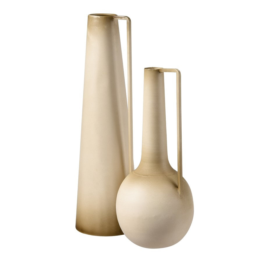Atlas Lighting Delia Bottle I | Burnt Ivory Metal Vase | Living Room & Entryway Decor | 5.5 x 5.5 x 12.5 in | Model AC11235-01