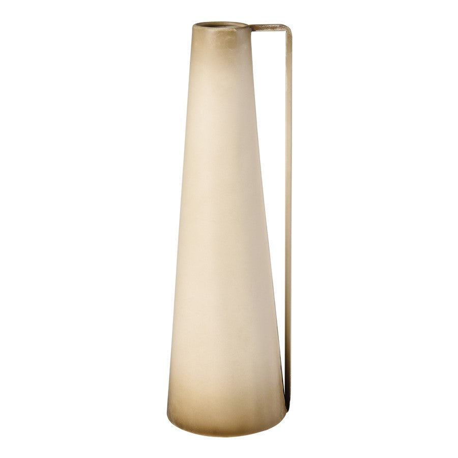 Atlas Lighting Delia Bottle III | Burnt Ivory Metal Vase | Living Room & Entryway Decor | 5 x 5 x 16 in | Model AC11236-01